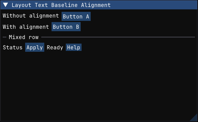 Text baseline alignment