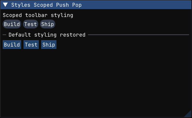 Scoped style push/pop